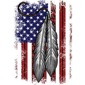 #022 Native American Feather USA Flag