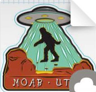 Bigfoot Abduction Sticker