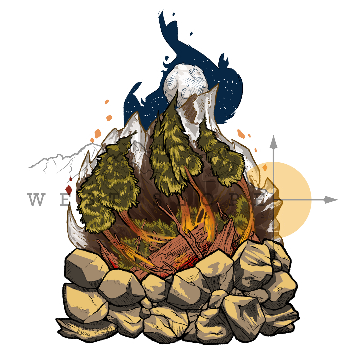 Campfire Sticker