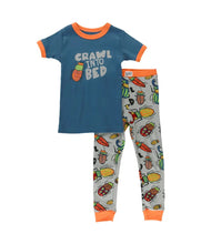 Crawl Into Bed Short Sleeve Kids PJ Set