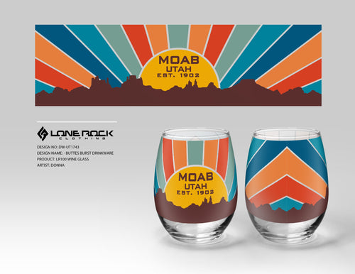 Buttes Burst Wine Glass