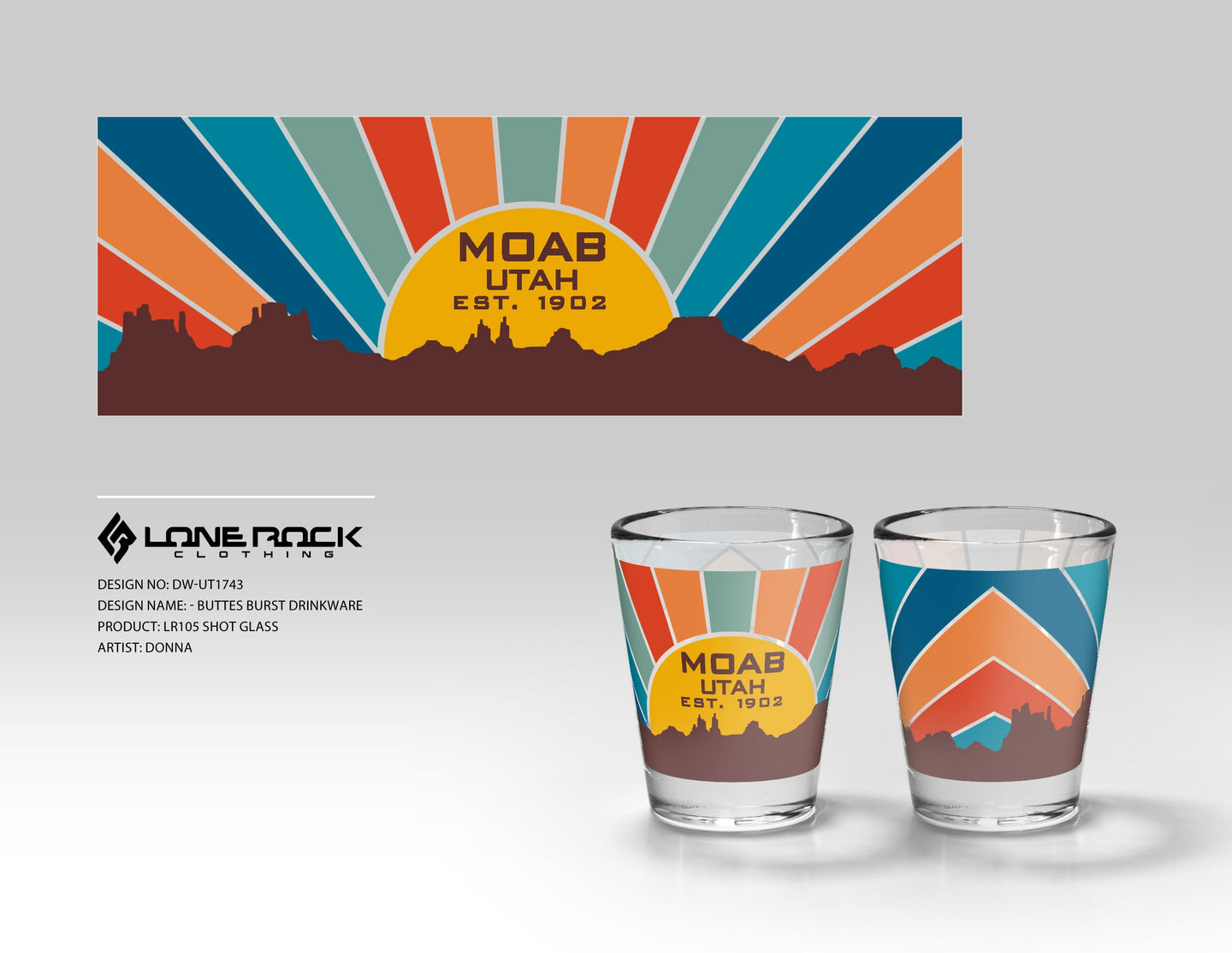 Buttes Burst Shot Glass