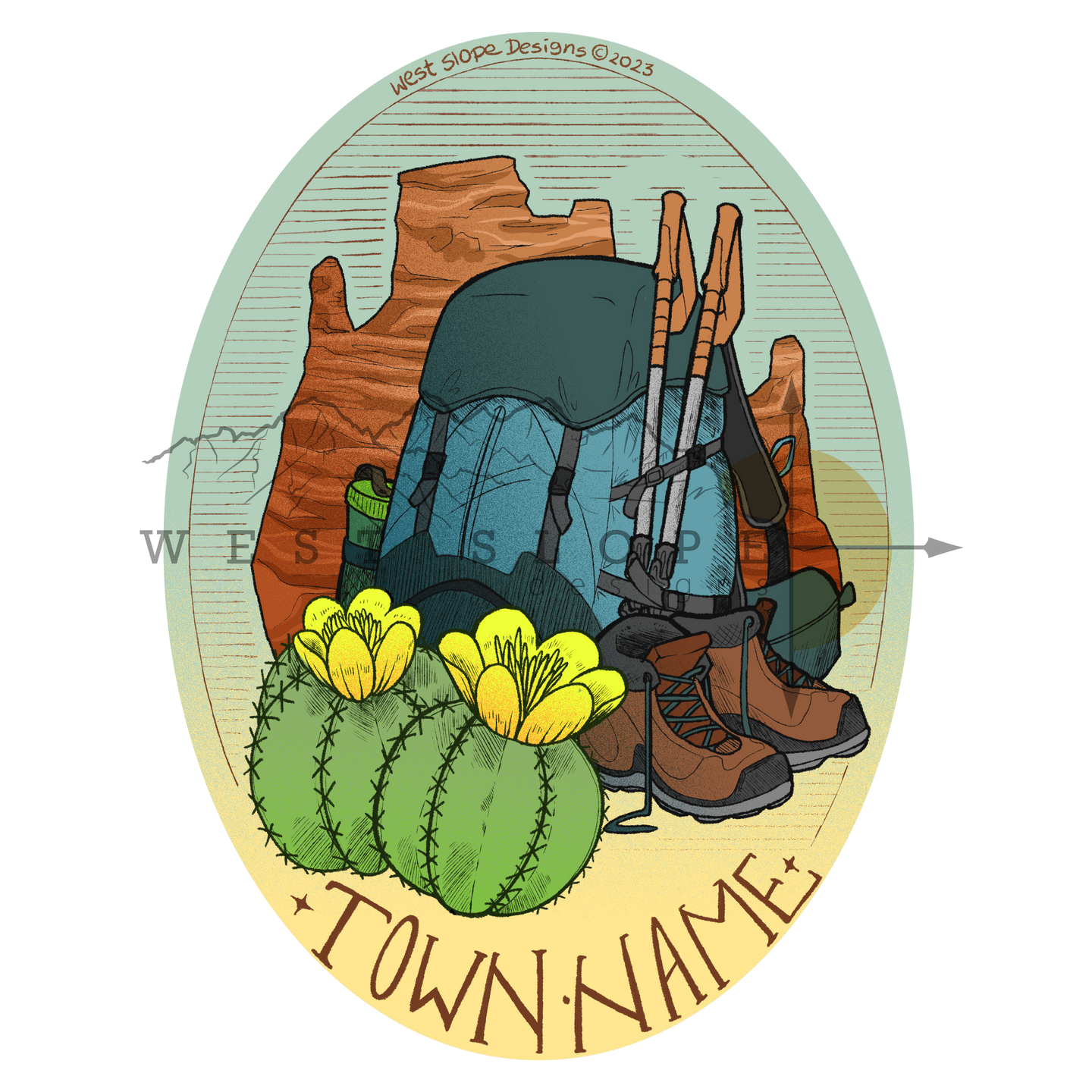 Cactus Backpack Sticker