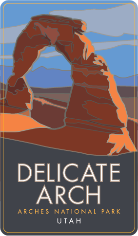 Delicate Arch Travel Poster Magnet